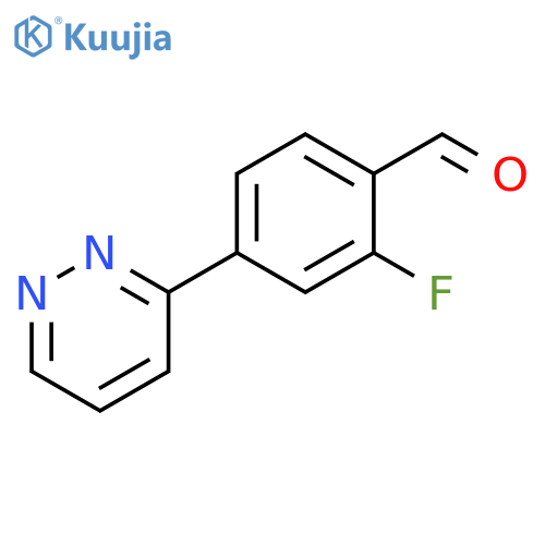 Benzaldehyde, 2-fluoro-4-(3-pyridazinyl)- structure