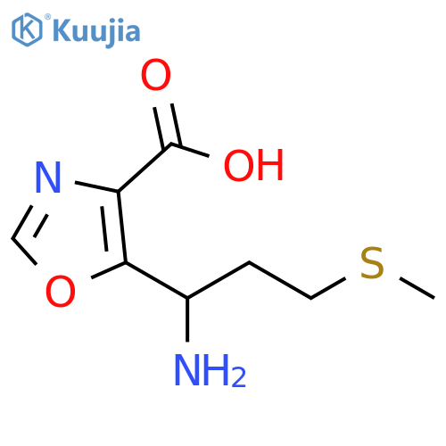 4-Oxazolecarboxylic acid, 5-[1-amino-3-(methylthio)propyl]- structure