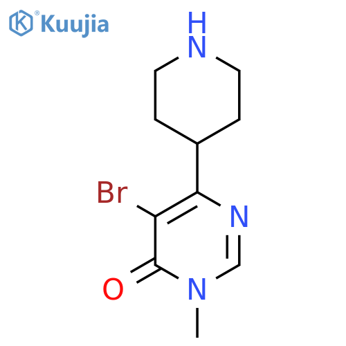 5-bromo-3-methyl-6-(piperidin-4-yl)-3,4-dihydropyrimidin-4-one structure