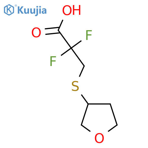 2,2-Difluoro-3-(oxolan-3-ylsulfanyl)propanoic acid structure