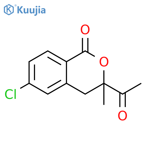 1H-2-Benzopyran-1-one, 3-acetyl-6-chloro-3,4-dihydro-3-methyl- structure