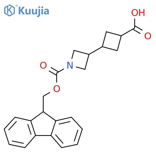 3-[1-(9H-Fluoren-9-ylmethoxycarbonyl)azetidin-3-yl]cyclobutane-1-carboxylic acid structure