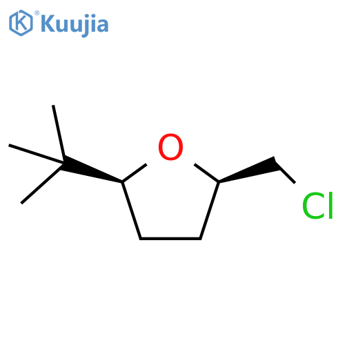 Furan, 2-(chloromethyl)-5-(1,1-dimethylethyl)tetrahydro-, (2R,5S)-rel- structure