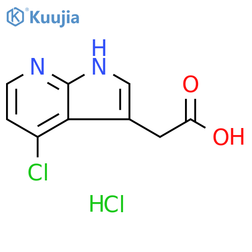 2-{4-chloro-1H-pyrrolo[2,3-b]pyridin-3-yl}acetic acid hydrochloride structure