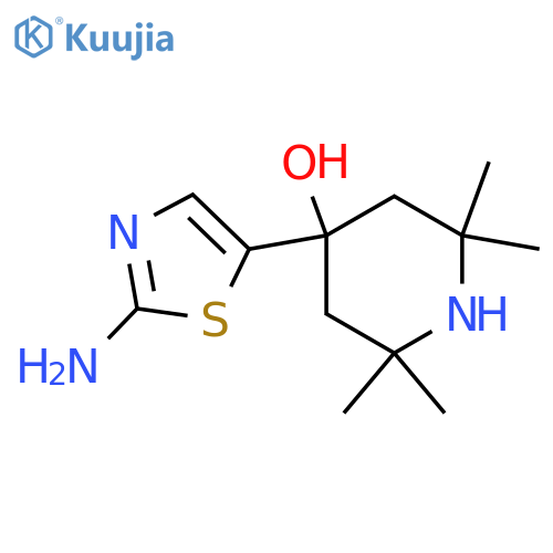 4-(2-amino-1,3-thiazol-5-yl)-2,2,6,6-tetramethylpiperidin-4-ol structure