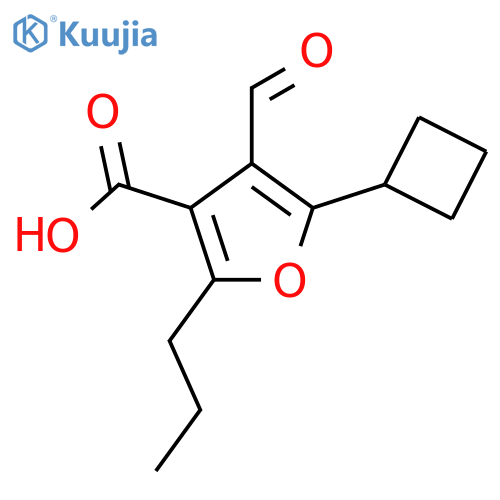 5-Cyclobutyl-4-formyl-2-propylfuran-3-carboxylic acid structure