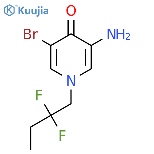 3-amino-5-bromo-1-(2,2-difluorobutyl)-1,4-dihydropyridin-4-one structure