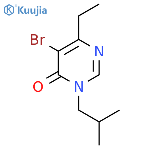 5-Bromo-6-ethyl-3-(2-methylpropyl)-3,4-dihydropyrimidin-4-one structure