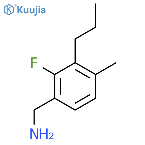 (2-Fluoro-4-methyl-3-propylphenyl)methanamine structure