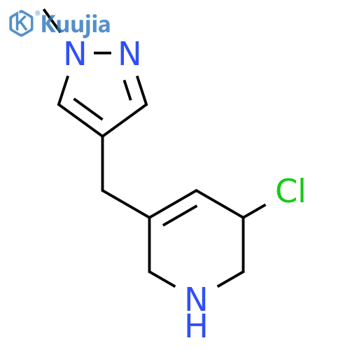 3-chloro-5-[(1-methyl-1H-pyrazol-4-yl)methyl]-1,2,3,6-tetrahydropyridine structure