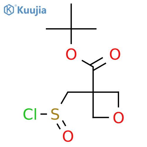 Tert-butyl 3-[(chlorosulfinyl)methyl]oxetane-3-carboxylate structure