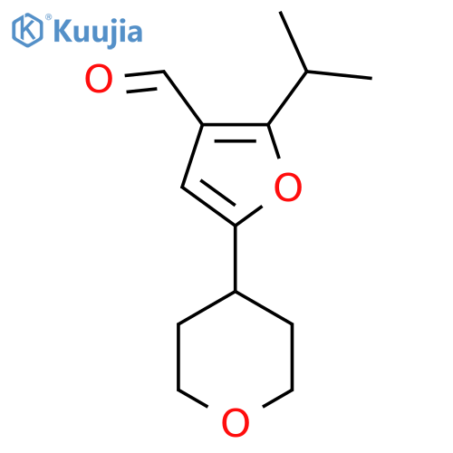 5-(Oxan-4-yl)-2-(propan-2-yl)furan-3-carbaldehyde structure