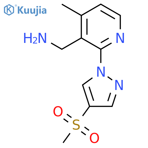 2-(4-methanesulfonyl-1H-pyrazol-1-yl)-4-methylpyridin-3-ylmethanamine structure