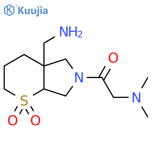 4a-(Aminomethyl)-6-[2-(dimethylamino)acetyl]-octahydro-1lambda6-thiopyrano[2,3-c]pyrrole-1,1-dione structure