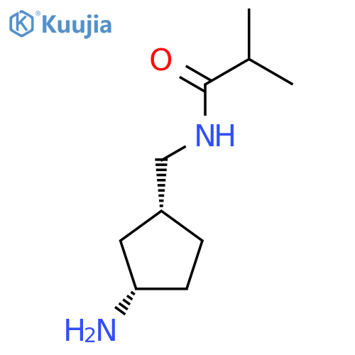 rac-N-{[(1R,3S)-3-aminocyclopentyl]methyl}-2-methylpropanamide structure