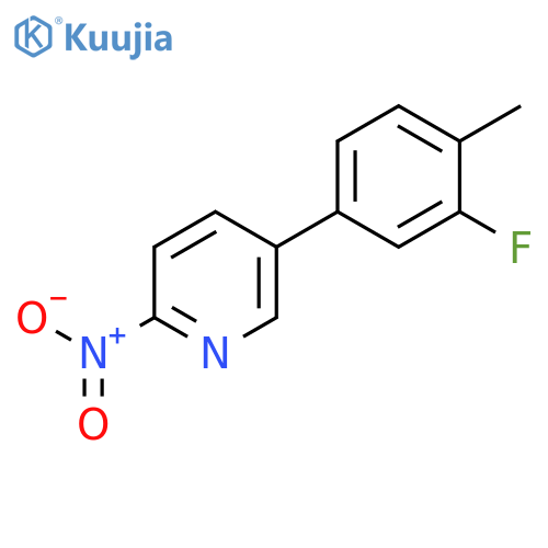 Pyridine, 5-(3-fluoro-4-methylphenyl)-2-nitro- structure