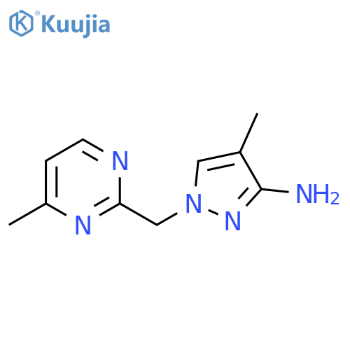 4-methyl-1-(4-methylpyrimidin-2-yl)methyl-1H-pyrazol-3-amine structure
