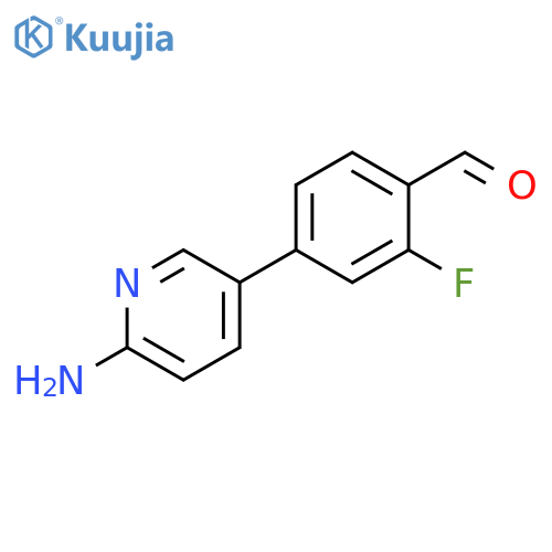 Benzaldehyde, 4-(6-amino-3-pyridinyl)-2-fluoro- structure