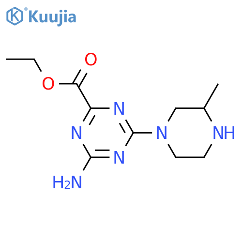 Ethyl 4-amino-6-(3-methylpiperazin-1-yl)-1,3,5-triazine-2-carboxylate structure