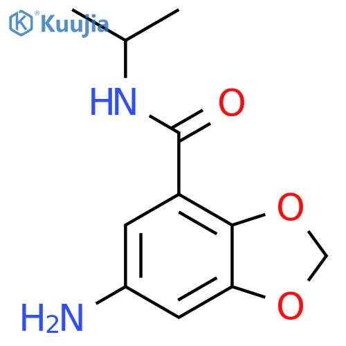 6-amino-N-(propan-2-yl)-1,3-dioxaindane-4-carboxamide structure