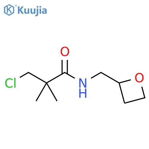 3-chloro-2,2-dimethyl-N-(oxetan-2-yl)methylpropanamide structure