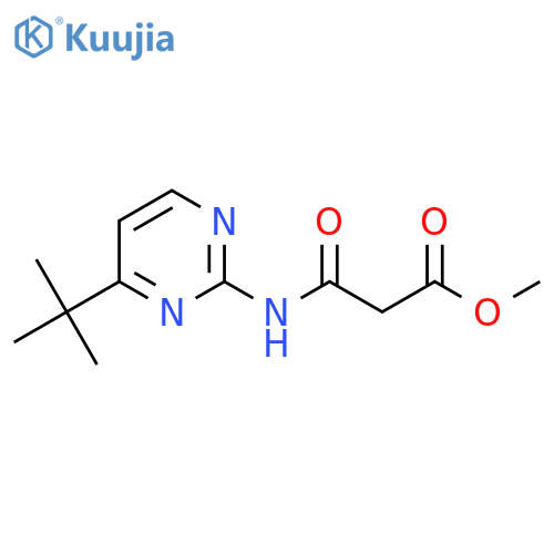 methyl 2-(4-tert-butylpyrimidin-2-yl)carbamoylacetate structure
