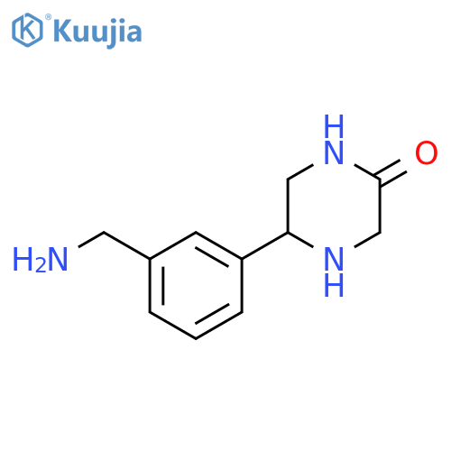 5-[3-(Aminomethyl)phenyl]piperazin-2-one structure