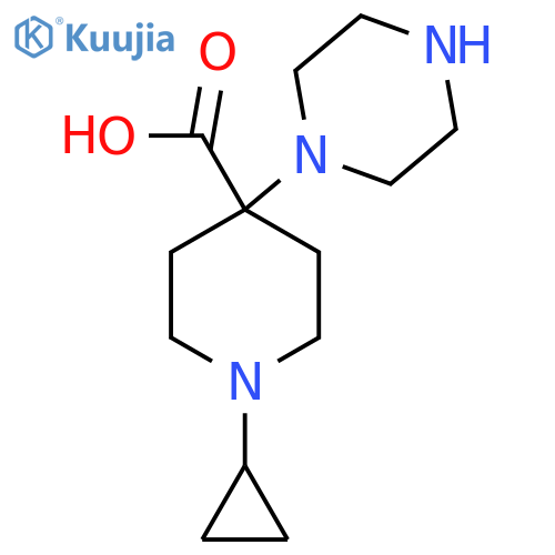 1-Cyclopropyl-4-(piperazin-1-yl)piperidine-4-carboxylic acid structure