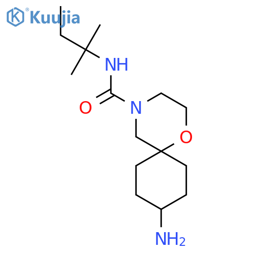 9-amino-N-(2-methylbutan-2-yl)-1-oxa-4-azaspiro[5.5]undecane-4-carboxamide structure