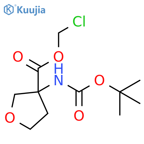3-Furancarboxylic acid, 3-[[(1,1-dimethylethoxy)carbonyl]amino]tetrahydro-, chloromethyl ester structure