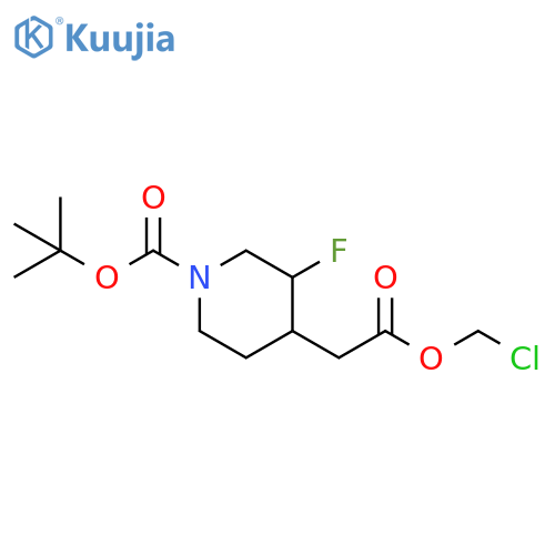 4-Piperidineacetic acid, 1-[(1,1-dimethylethoxy)carbonyl]-3-fluoro-, chloromethyl ester structure