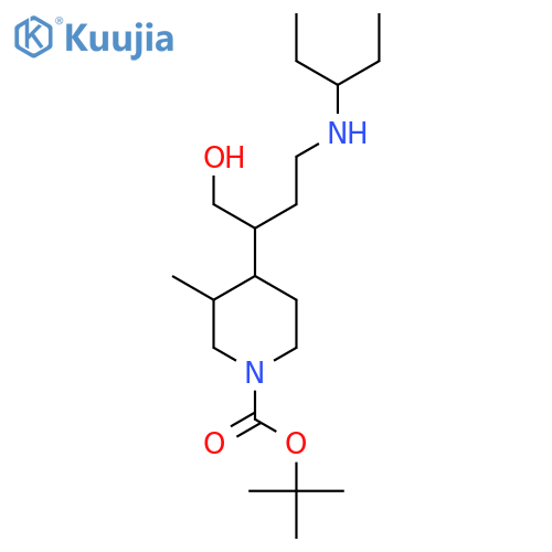 Tert-butyl 4-{1-hydroxy-4-[(pentan-3-yl)amino]butan-2-yl}-3-methylpiperidine-1-carboxylate structure