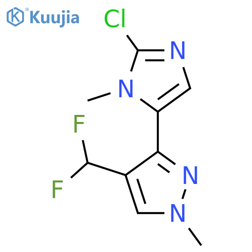 3-(2-chloro-1-methyl-1H-imidazol-5-yl)-4-(difluoromethyl)-1-methyl-1H-pyrazole structure