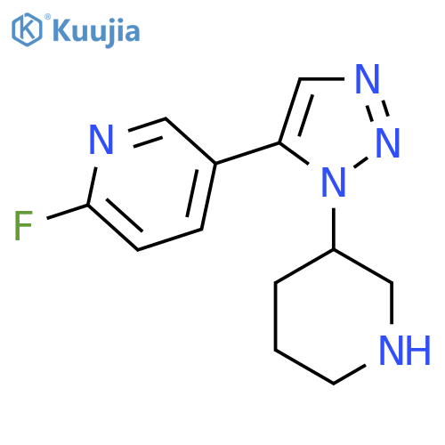 2-Fluoro-5-(3-piperidin-3-yltriazol-4-yl)pyridine structure