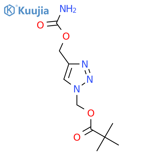 {4-[(carbamoyloxy)methyl]-1H-1,2,3-triazol-1-yl}methyl 2,2-dimethylpropanoate structure