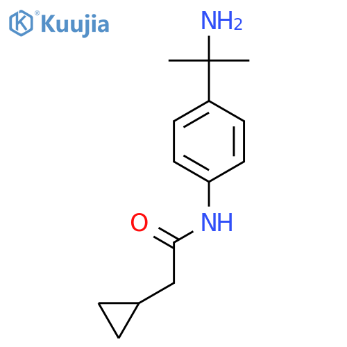 N-[4-(2-aminopropan-2-yl)phenyl]-2-cyclopropylacetamide structure