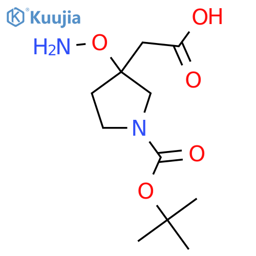 2-[3-(Aminooxy)-1-[(tert-butoxy)carbonyl]pyrrolidin-3-yl]acetic acid structure
