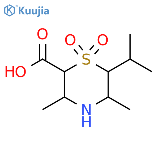 3,5-Dimethyl-1,1-dioxo-6-(propan-2-yl)-1lambda6-thiomorpholine-2-carboxylic acid structure