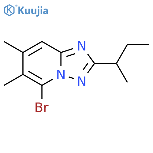 5-bromo-2-(butan-2-yl)-6,7-dimethyl-1,2,4triazolo1,5-apyridine structure