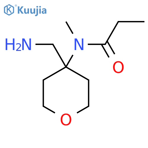 N-[4-(aminomethyl)oxan-4-yl]-N-methylpropanamide structure