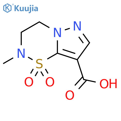 2-methyl-1,1-dioxo-2H,3H,4H-1lambda6-pyrazolo[1,5-e][1,2,5]thiadiazine-8-carboxylic acid structure