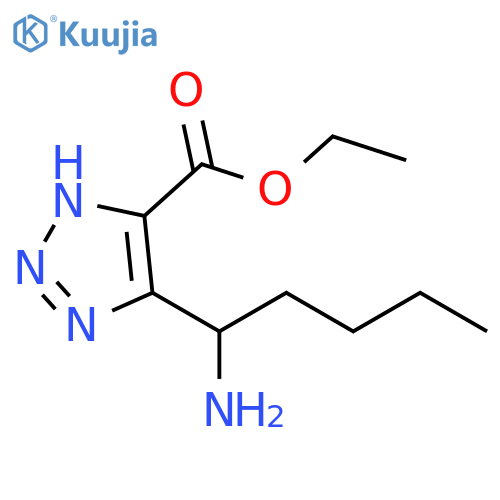 1H-1,2,3-Triazole-5-carboxylic acid, 4-(1-aminopentyl)-, ethyl ester structure