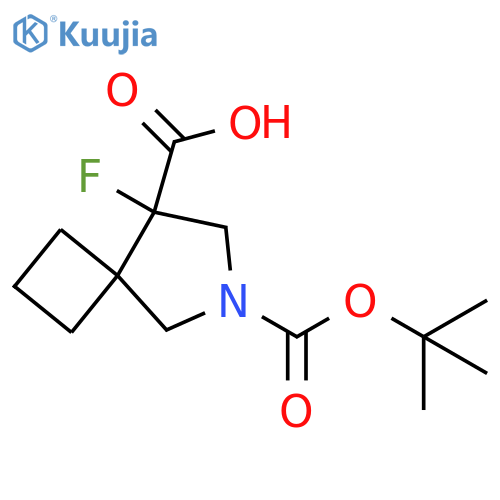 6-(tert-butoxy)carbonyl-8-fluoro-6-azaspiro3.4octane-8-carboxylic acid structure