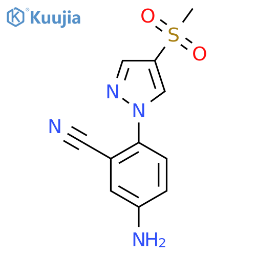 5-amino-2-(4-methanesulfonyl-1H-pyrazol-1-yl)benzonitrile structure