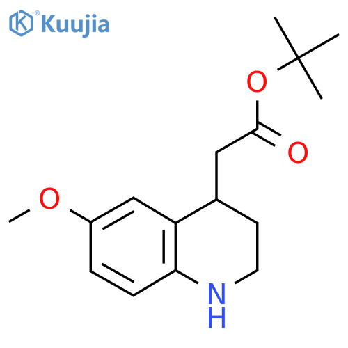 tert-butyl 2-(6-methoxy-1,2,3,4-tetrahydroquinolin-4-yl)acetate structure