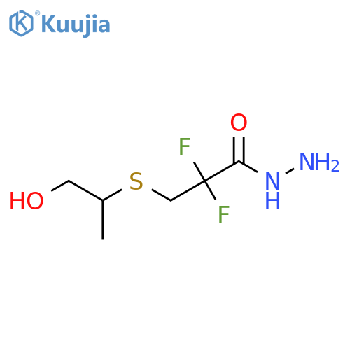 2,2-Difluoro-3-[(1-hydroxypropan-2-yl)sulfanyl]propanehydrazide structure