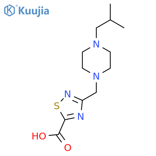 3-{[4-(2-Methylpropyl)piperazin-1-yl]methyl}-1,2,4-thiadiazole-5-carboxylic acid structure