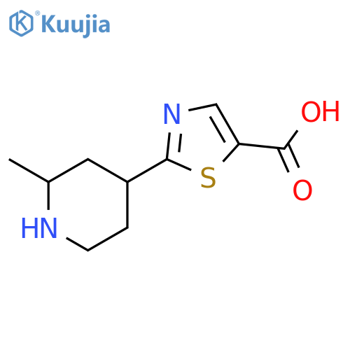 5-Thiazolecarboxylic acid, 2-(2-methyl-4-piperidinyl)- structure