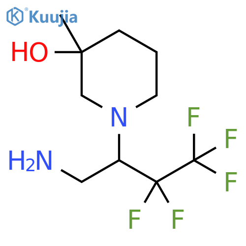 3-Piperidinol, 1-[1-(aminomethyl)-2,2,3,3,3-pentafluoropropyl]-3-methyl- structure