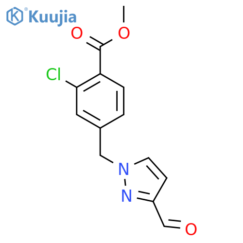 methyl 2-chloro-4-[(3-formyl-1H-pyrazol-1-yl)methyl]benzoate structure
